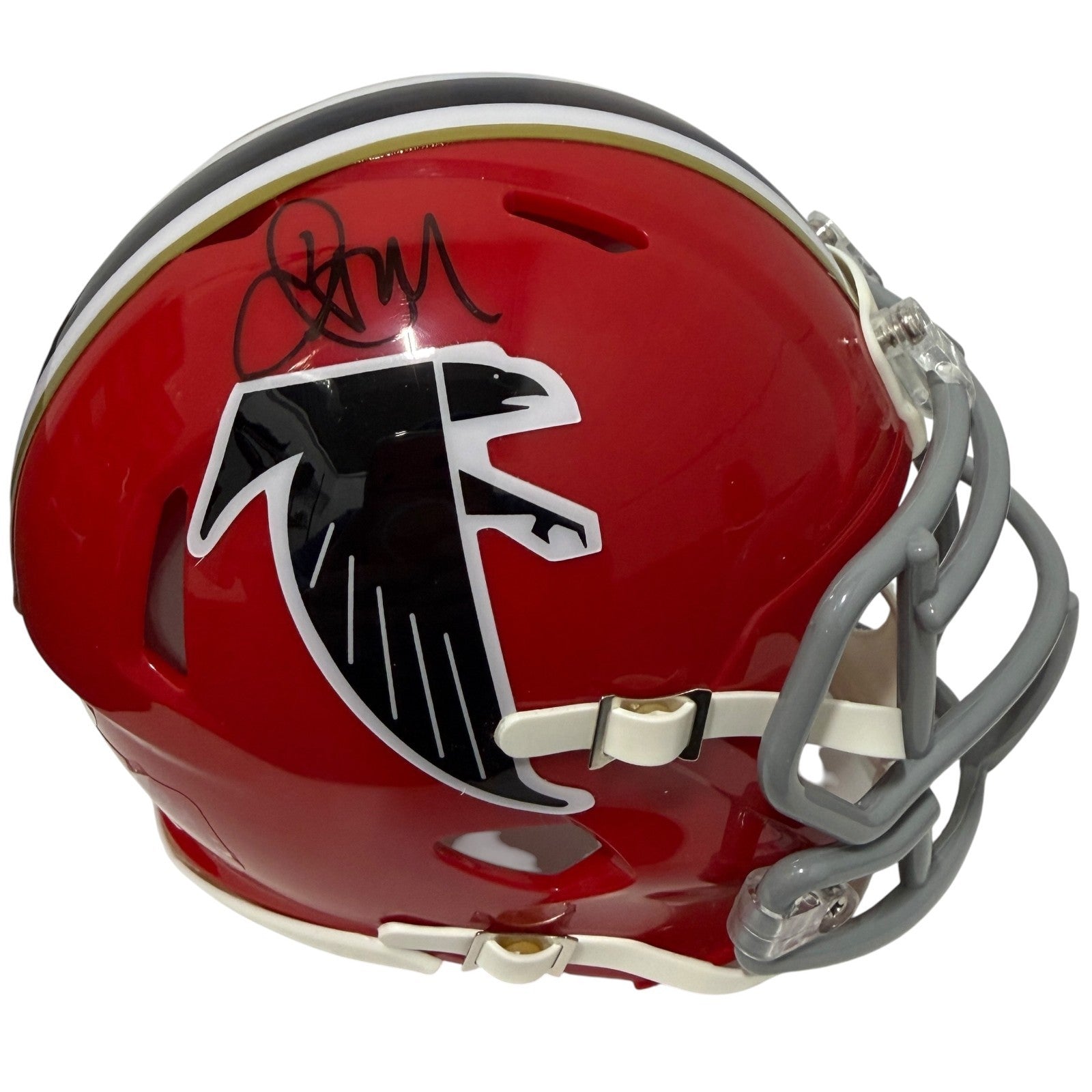Jamal Anderson Signed Atlanta Falcons TB Red Mini Helmet JSA Witness COA0
