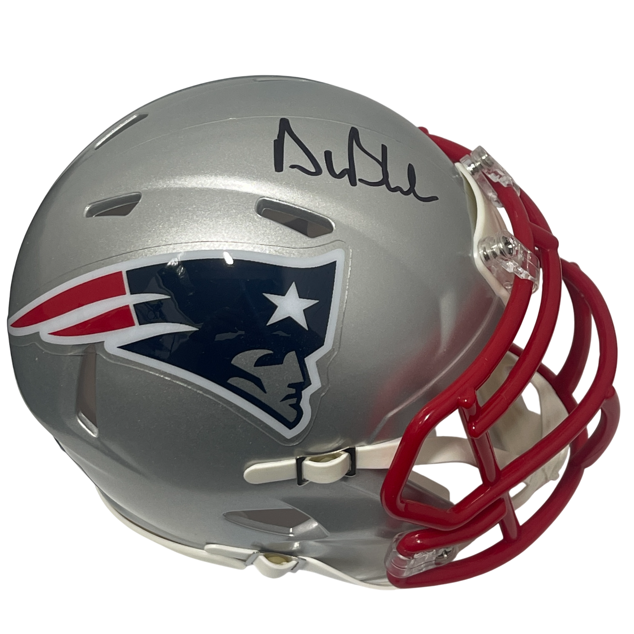 Drew Bledsoe Signed New England Patriots Speed Mini Helmet Beckett Wit BAS COA0