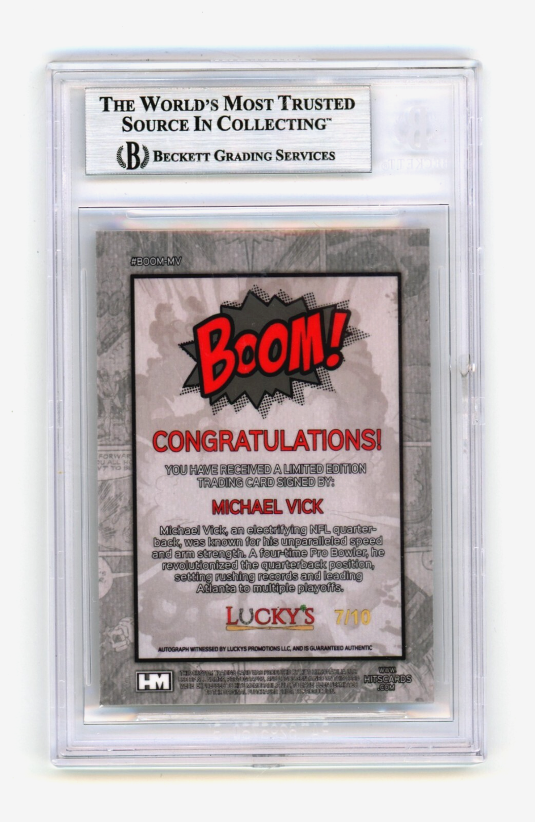 Michael Vick 2024 Hits Memorabilia BOOM Gold JSY # 7/10 Signed BGS BAS Auto1