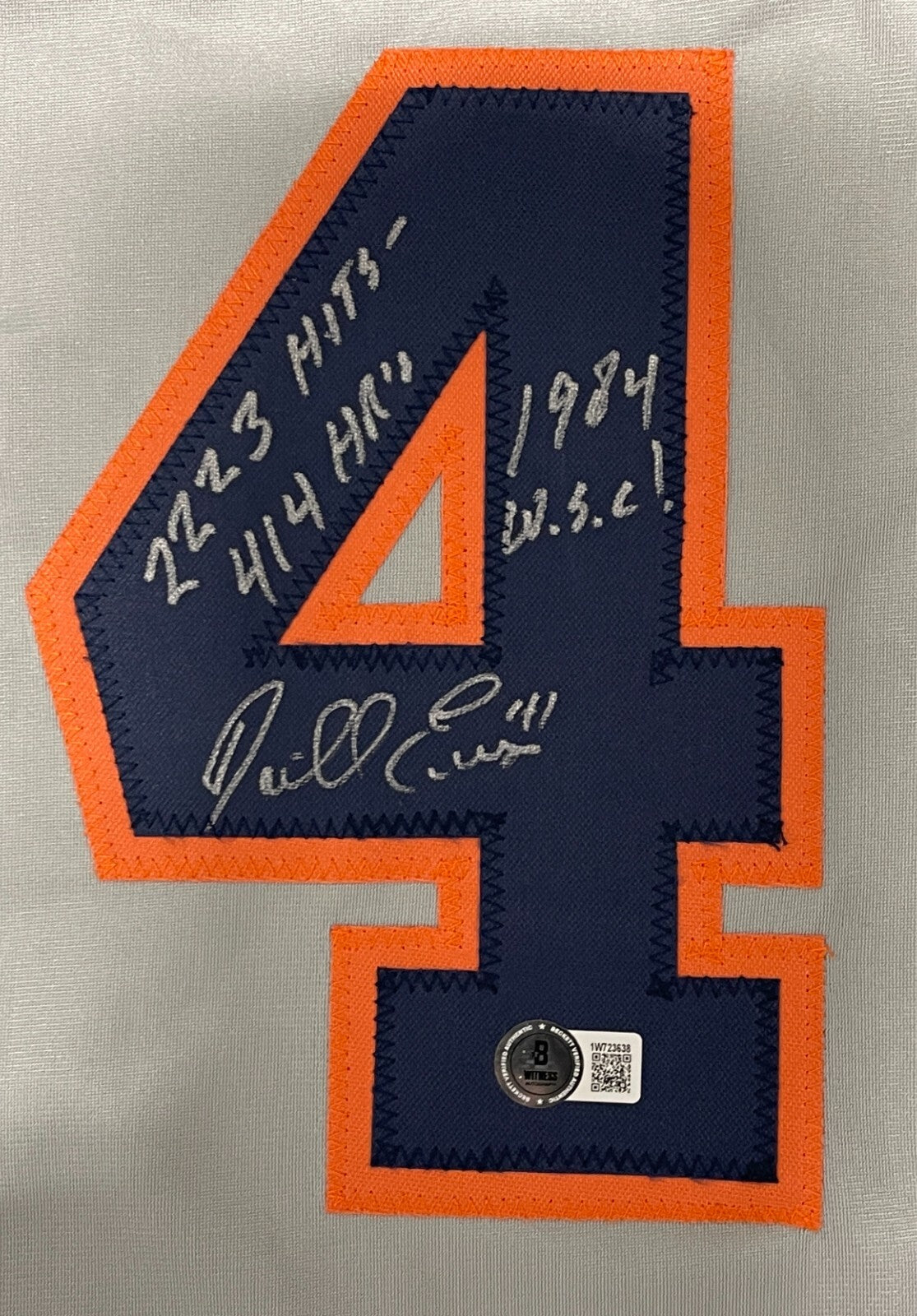 Darrell Evans Signed Detroit Tigers Custom Jersey w/ 3 Ins Beckett Wit BAS COA1