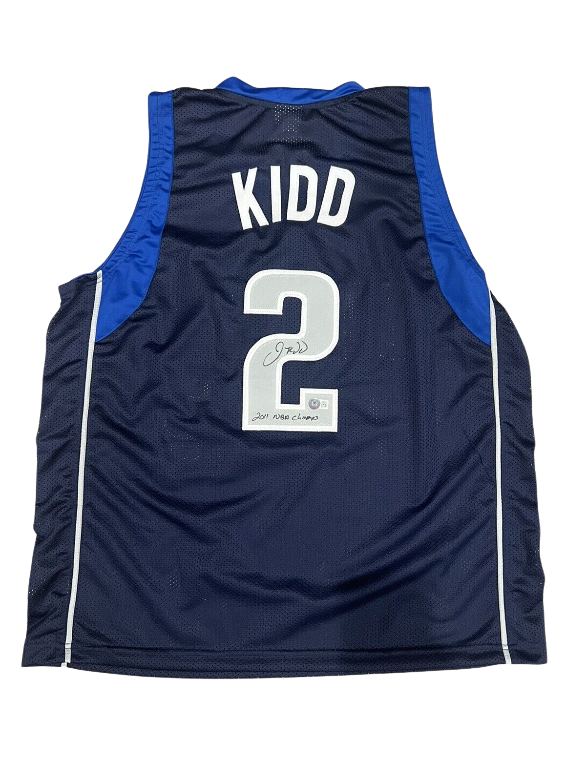 Jason Kidd Signed Mavericks Custom Jersey w/ 2011 NBA Champs Beckett BAS COA0