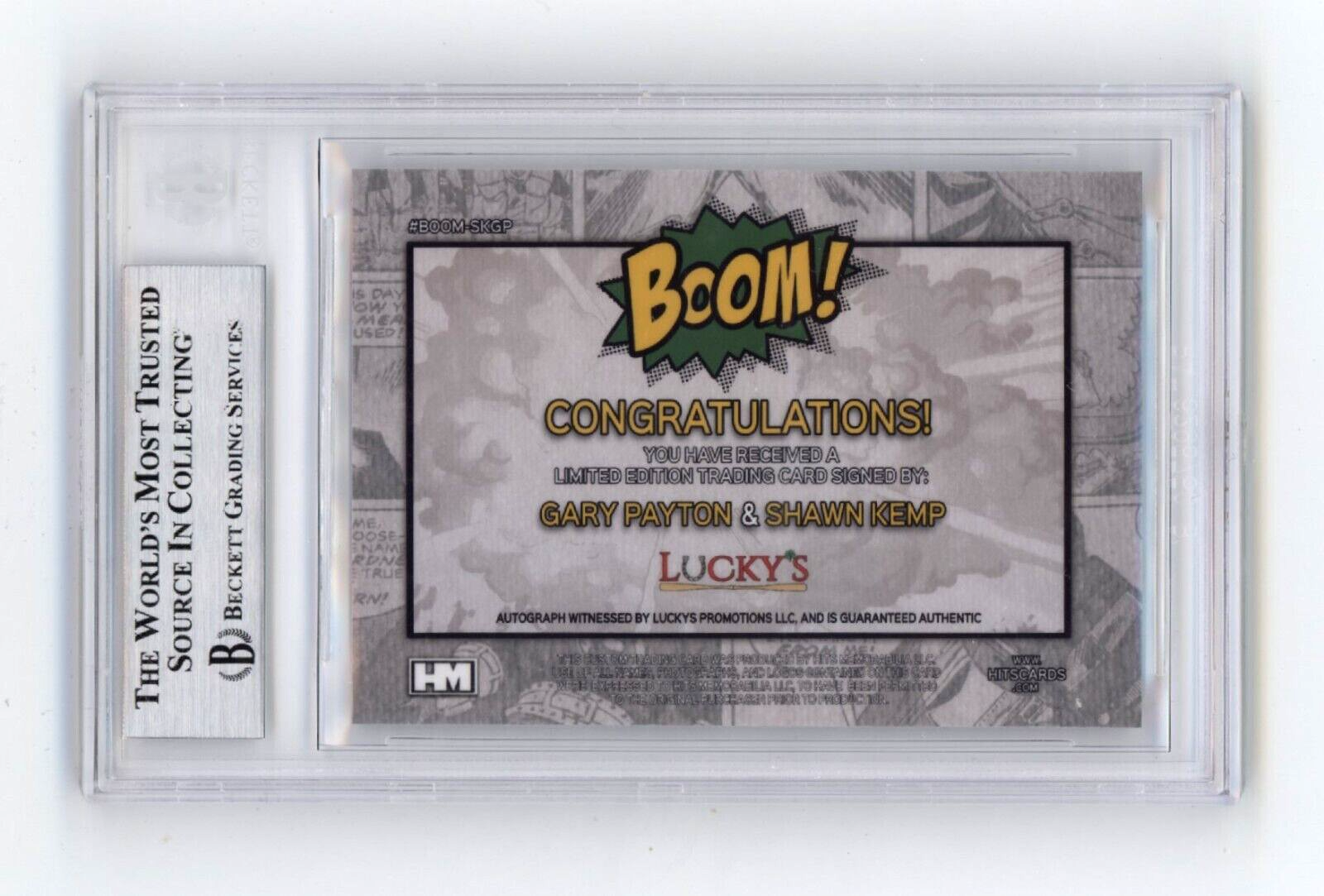 Shawn Kemp & Gary Payton 2024 Hits BOOM Silver Dual Signed BGS BAS Auto Sonics1