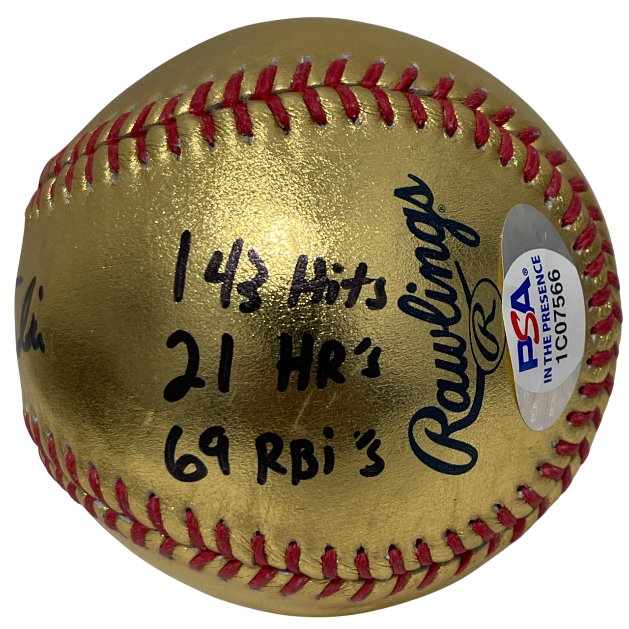 Jonathan India Signed Gold ROMLB Baseball w/ ROY + Stat PSA ITP HOLO COA Royals3