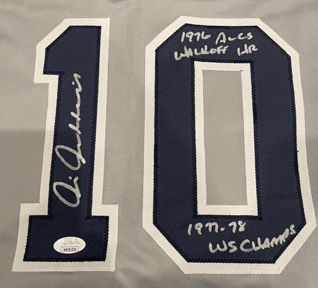 Chris Chambliss Signed Custom Jersey NY Yankees w/ 2x WS Walk off JSA COA1