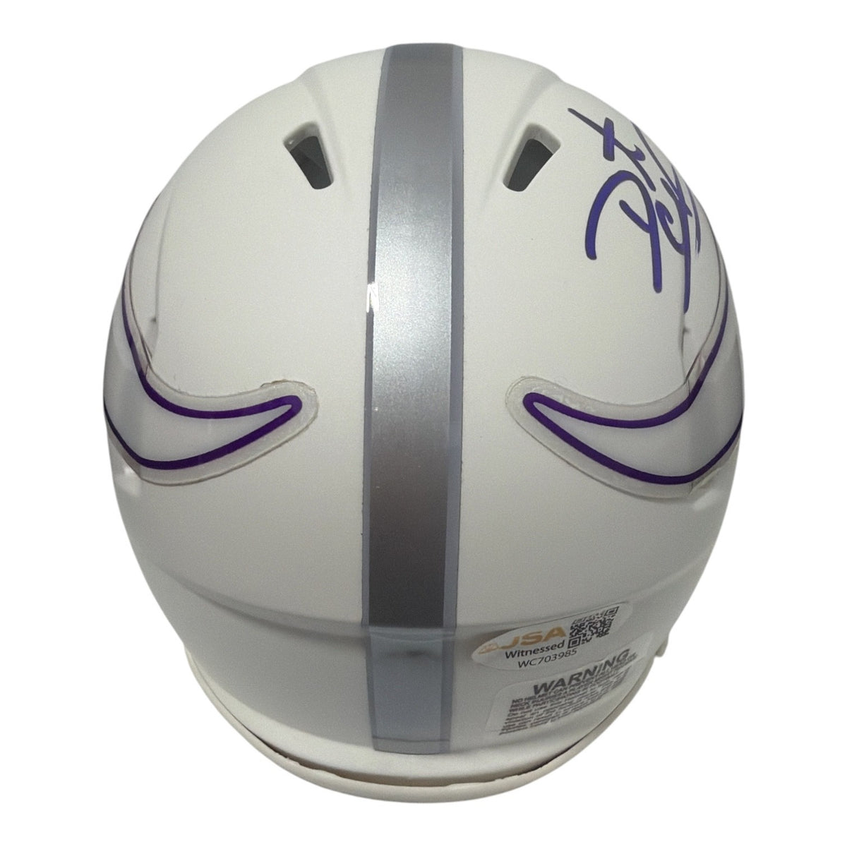Daunte Culpepper Signed Minnesota Vikings ALT White Mini Helmet JSA Witness COA2