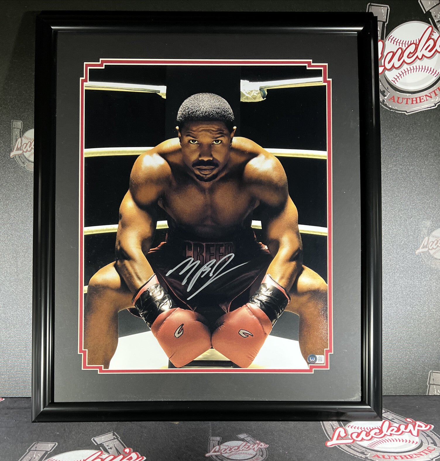 Michael B Jordan Signed Framed 16x20 Photo Creed Beckett Witness BAS COA B0