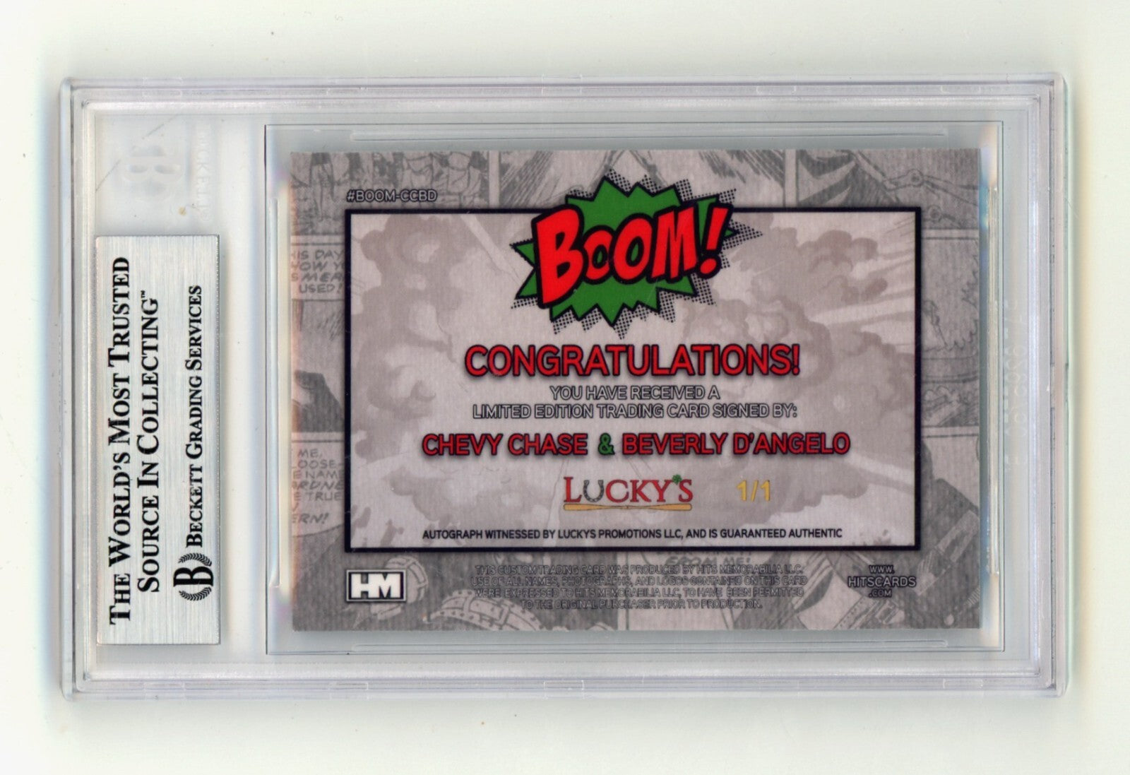 Chevy Chase Beverly D'Angelo 2024 Hits Mem BOOM Green 1/1 Signed BGS BAS Auto1