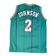 Larry Johnson Signed Autographed Charlotte Hornets Custom Jersey JSA Witness COA0