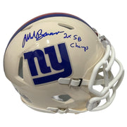 Mark Bavaro Signed New York Giants Retro Mini Helmet w/ 2 SB Champs JSA Wit COA0