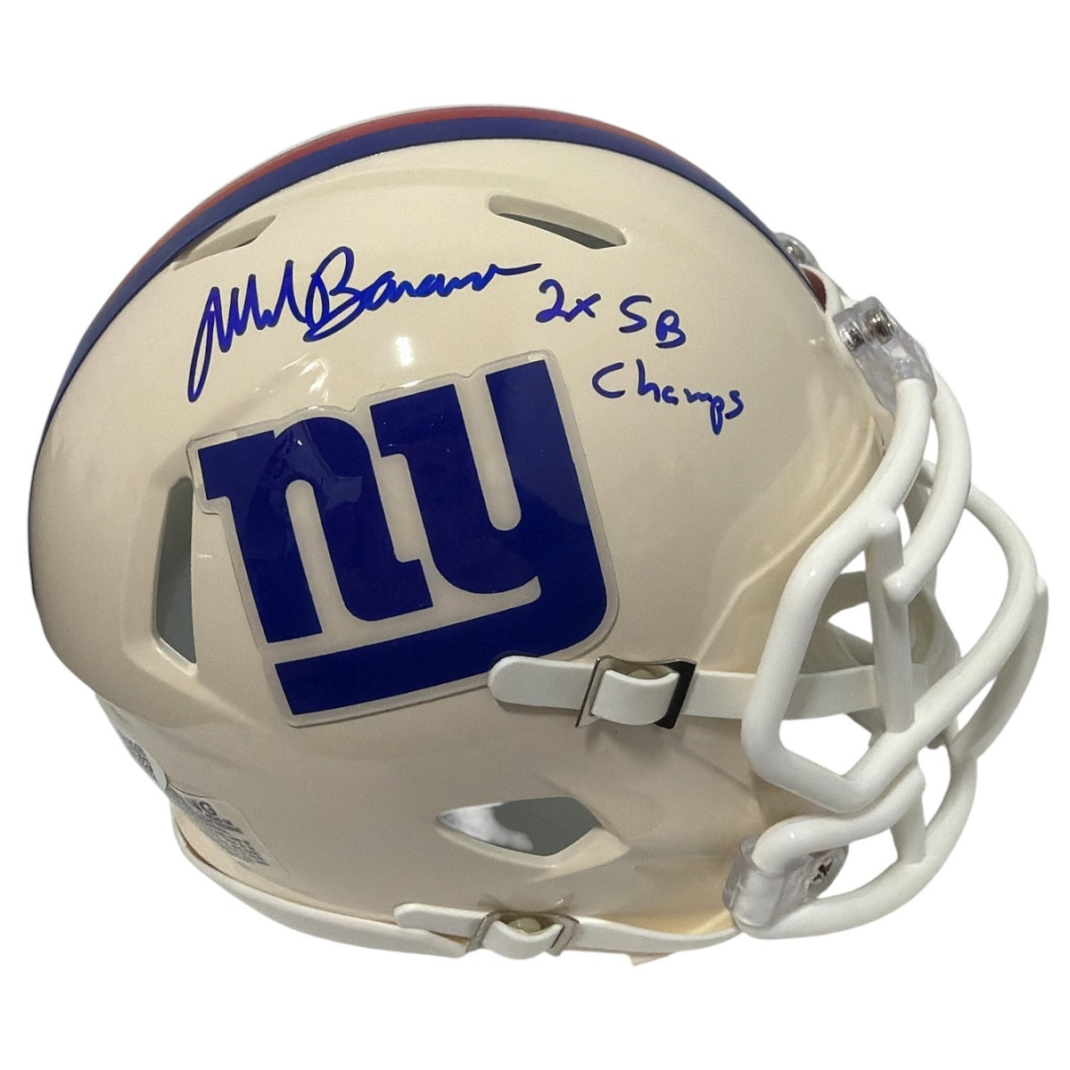 Mark Bavaro Signed New York Giants Retro Mini Helmet w/ 2 SB Champs JSA Wit COA0