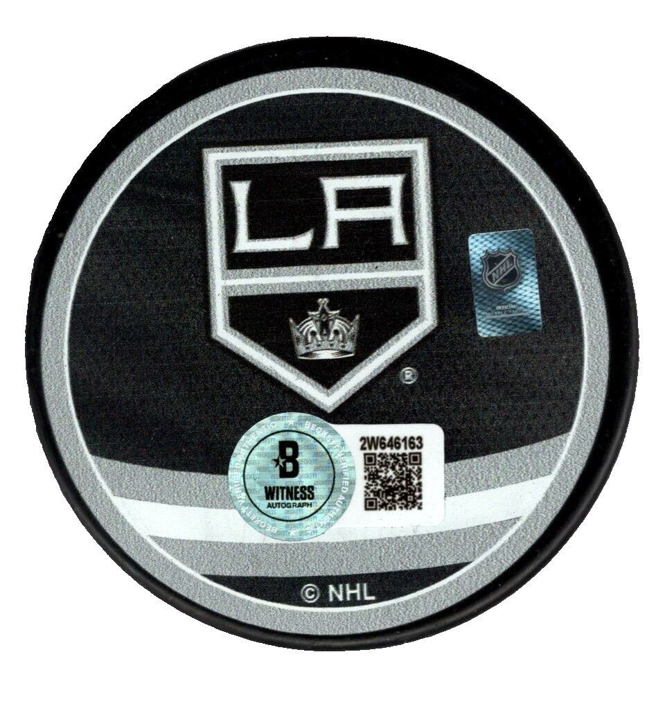 Marcel Dionne Signed LA Kings Reverse Retro Puck w/ HOF 92 Beckett Wit BAS COA1