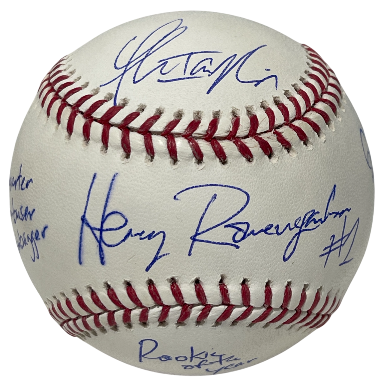 Thomas Ian Nicholas Signed ROMLB Baseball w 7 Names Ins Beckett Witness BAS COA0