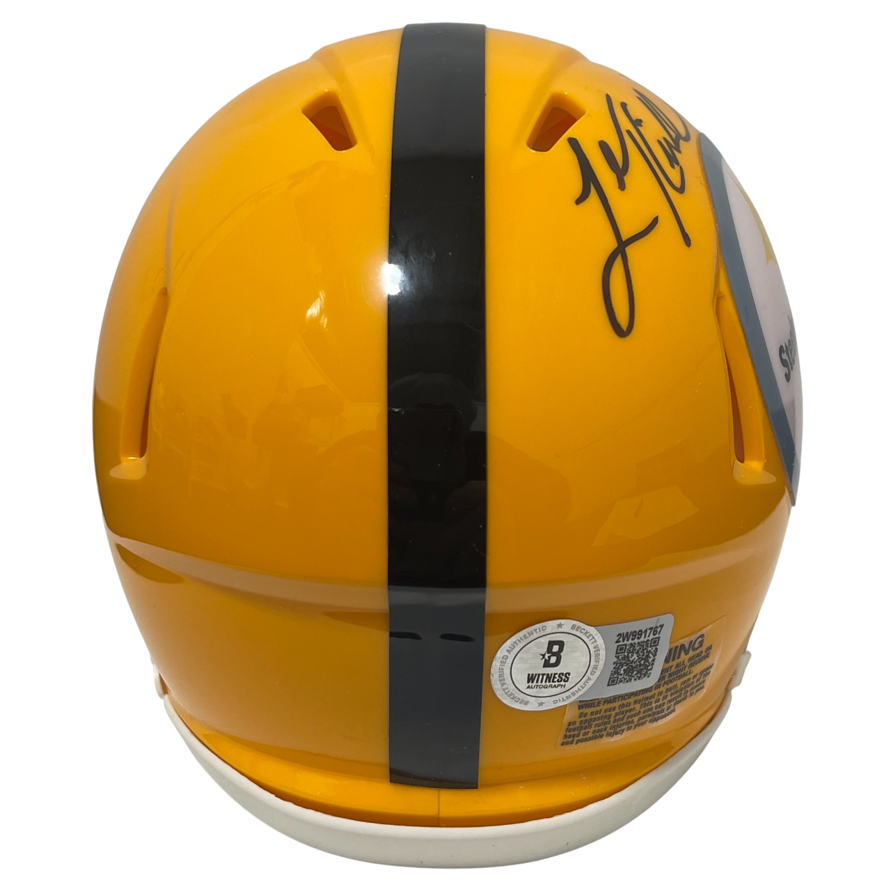 Levon Kirkland Signed Steelers Gold 75th Ann Mini Helmet Beckett W BAS COA2