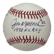 Jon Matlack Signed Autographed ROMLB Baseball w/ 10 ROY Stat Inscs. JSA COA Mets0