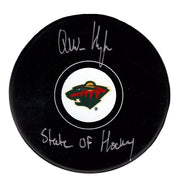 Quinn Hughes Signed Minnesota Wild Logo Puck w/ State of Hockey Fanatics COA0