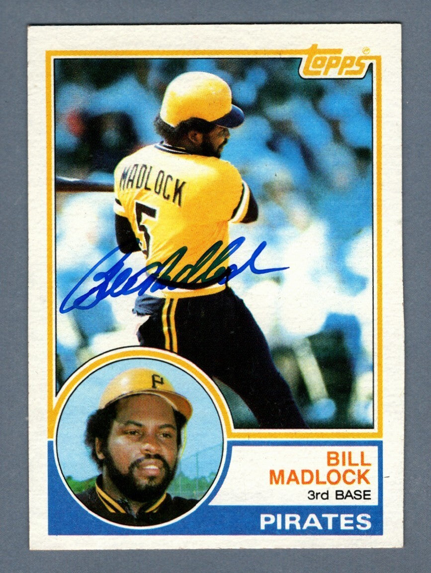Bill Madlock Signed 1983 Topps Baseball #645 LSCM COA Pittsburgh Pirates0