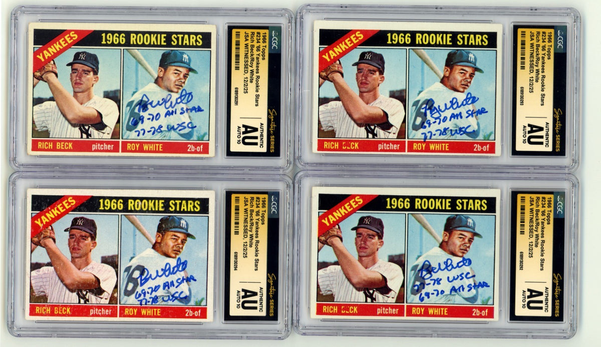 Roy White 1966 Topps #234 Signed RC w 69-70 All Star + 77-78 WSC JSA CGC 10 Auto2