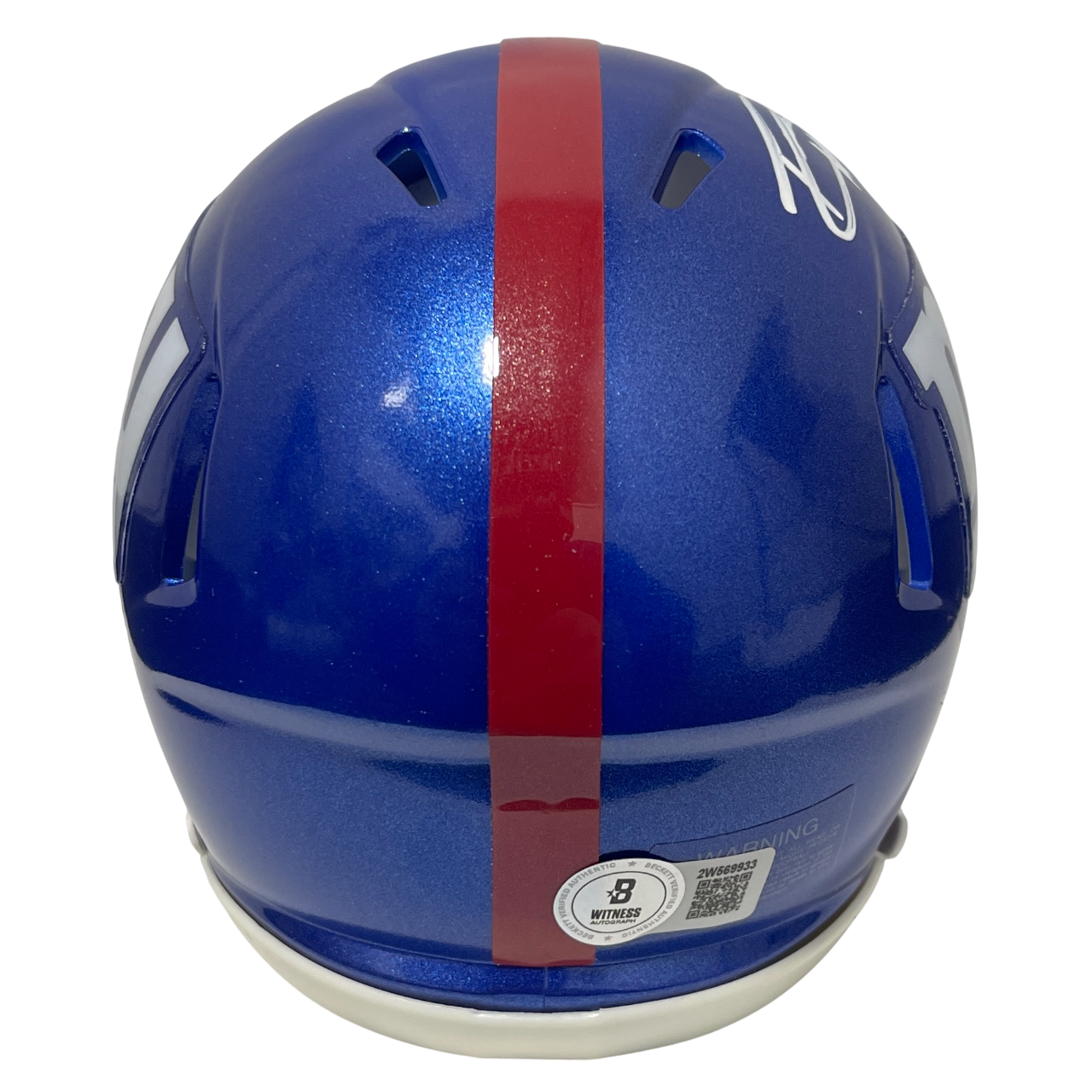 Tyrone Tracy Jr Signed Giants Speed Mini Helmet Beckett Witness BAS COA2