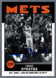 Lenny Dykstra Signed 2021 Topps Once Upon a Time in Queens #41 B/W LSCM COA0