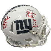 Stephen Baker Signed Giants Salute 24 Mini Helmet w/ 2x Insc JSA Witness COA0