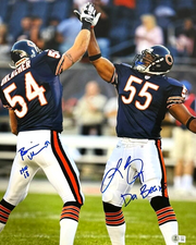 Brian Urlacher & Lance Briggs Dual Signed Auto 16x20 Photo w Ins Beckett BAS COA0