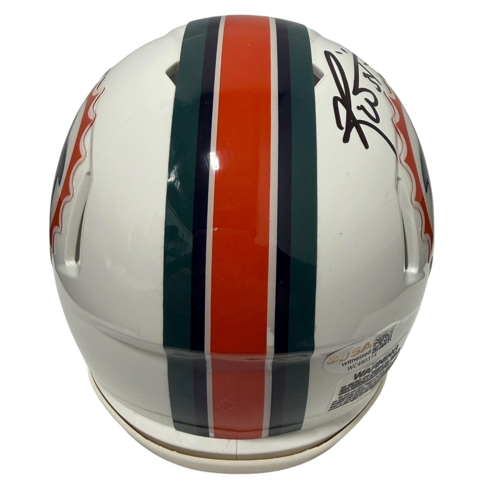 Ricky Williams Signed Dolphins TB Mini Helmet w/ 02 Rushing Leader JSA Wit COA3