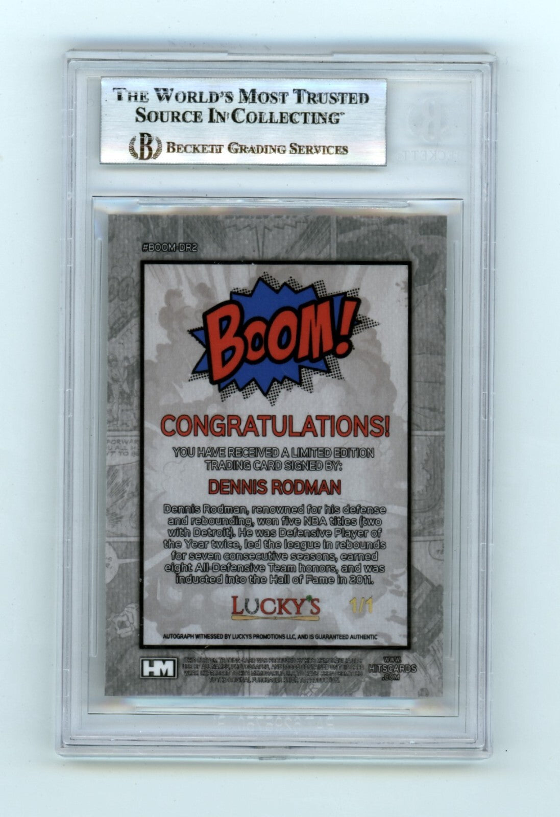 Dennis Rodman 2024 Hits Memorabilia BOOM Super #1/1 Signed BGS BAS Auto Pistons1