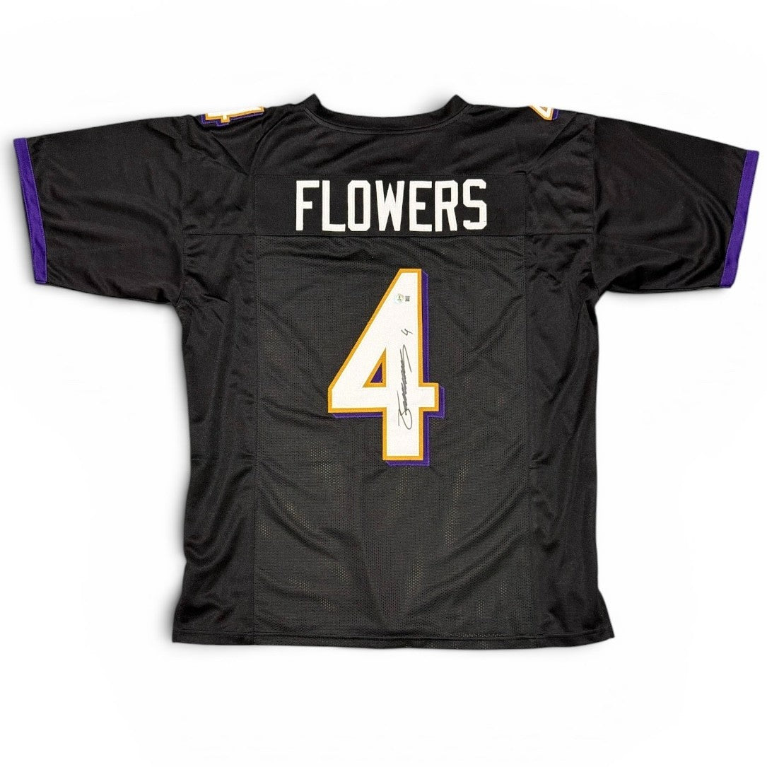 Zay Flowers Signed Baltimore Ravens Custom Jersey Beckett Witness BAS COA0