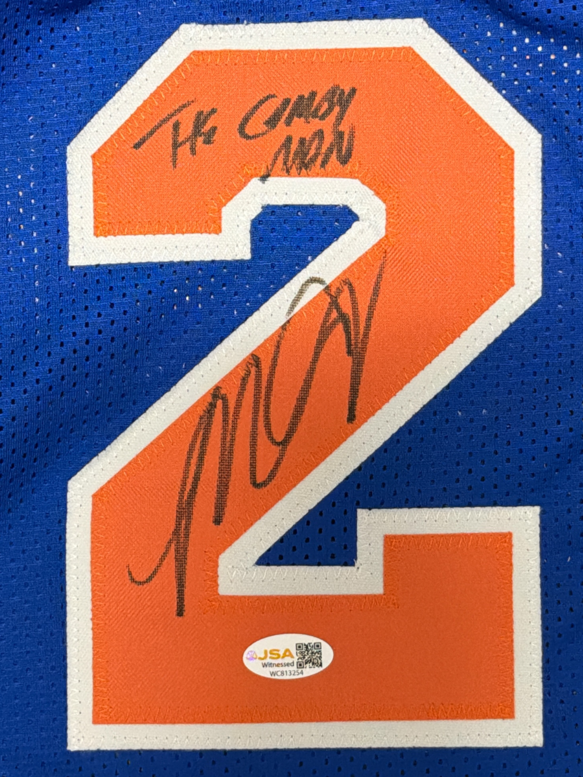 Marcus Camby Signed New York Knicks Custom Jersey w/ The Camby Man JSA Wit COA1
