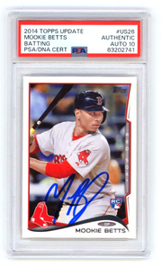 Mookie Betts 2014 Topps Update US26 Rookie RC Signed PSA 10 Auto Red Sox Dodgers0