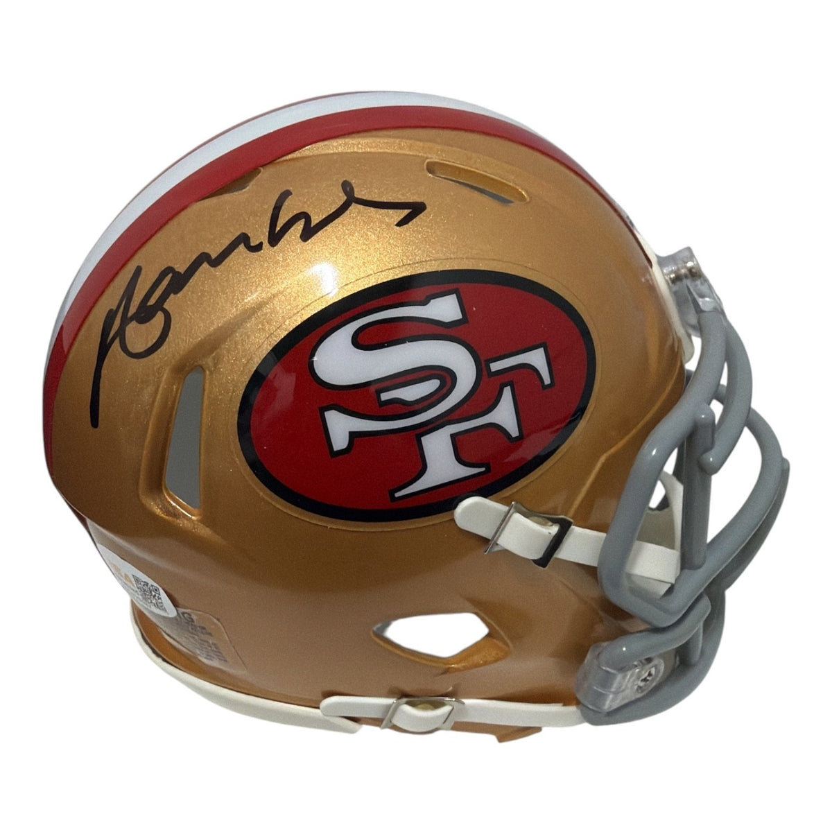 Merton Hanks Signed Autographed San Francisco 49ers TB Mini Helmet JSA Wit. COA0