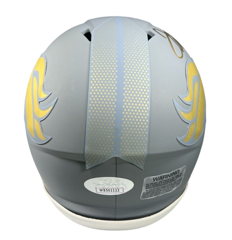 Terrell Davis Signed Denver Broncos Slate Mini Helmet w HOF JSA Witness COA2