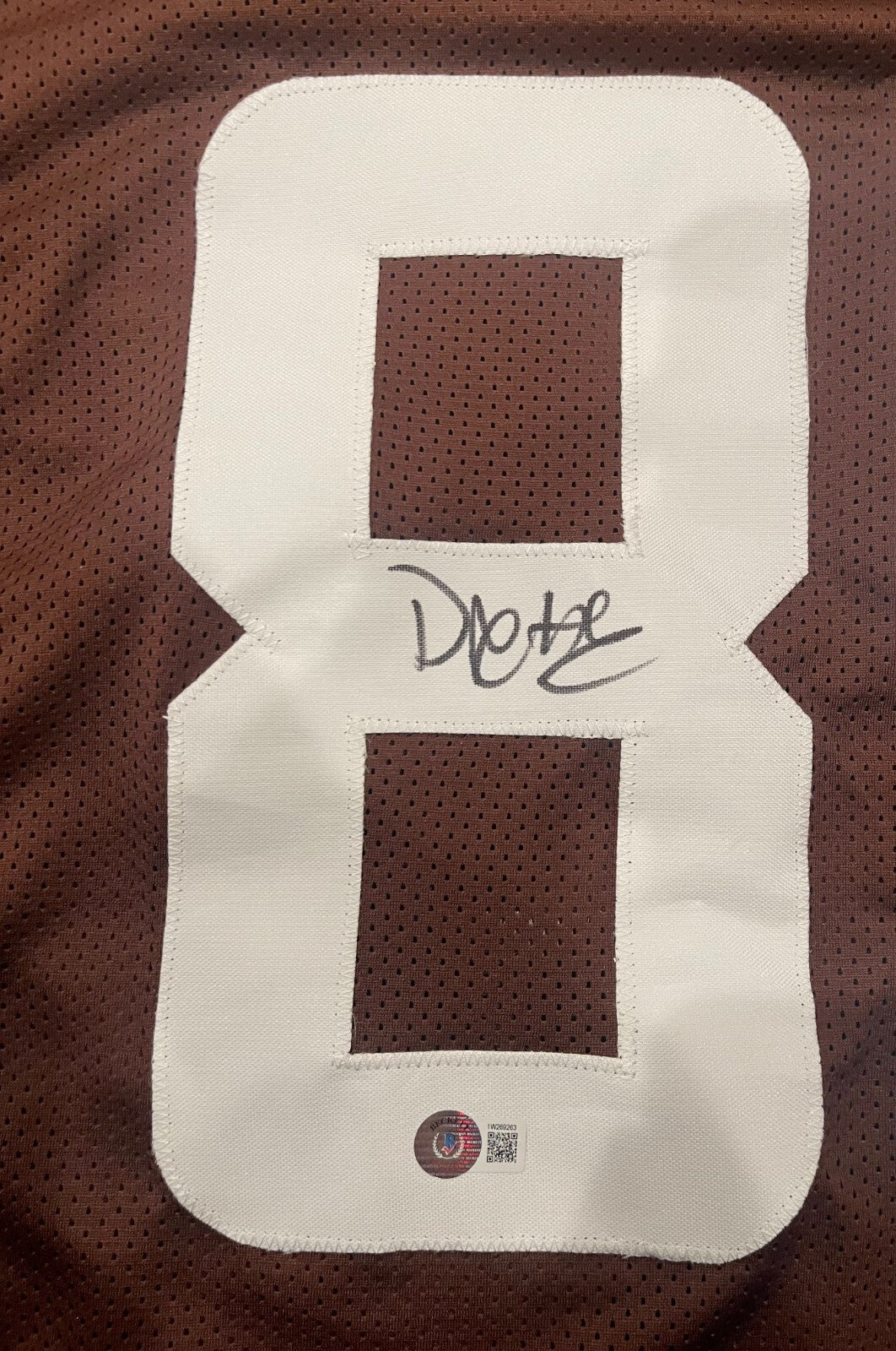 David Njoku Signed Cleveland Browns Custom Jersey Beckett Witness BAS COA1