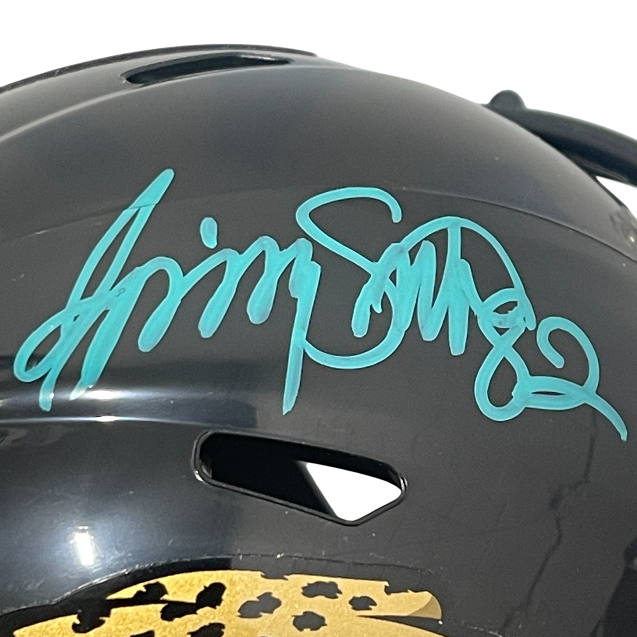 Jimmy Smith Signed Jaguars Speed Mini Helmet w/ Ins Beckett Witness BAS COA1