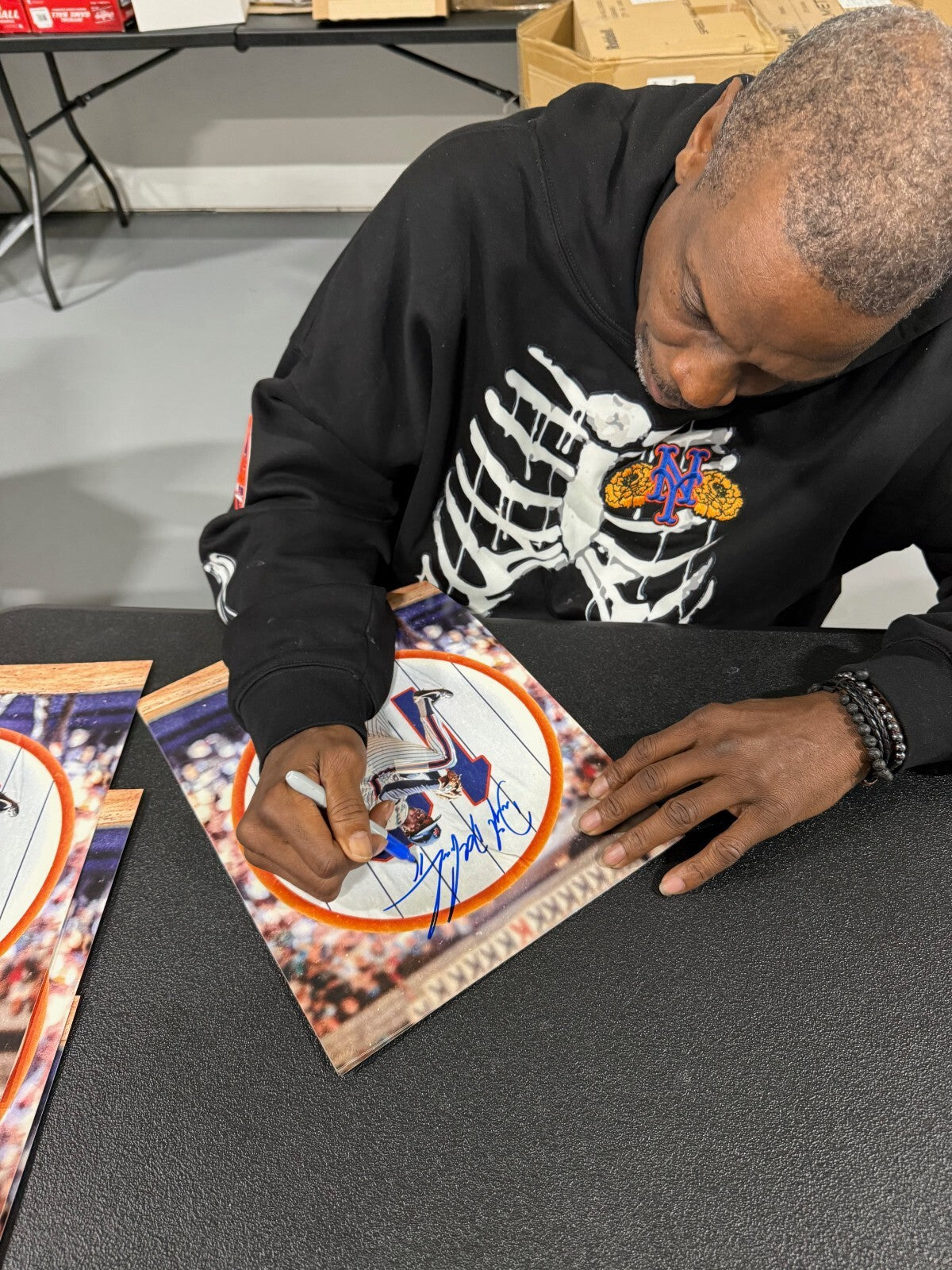 Doc Gooden Signed 11x14 #16 Retired Photo Full Name Beckett Witness BAS COA1