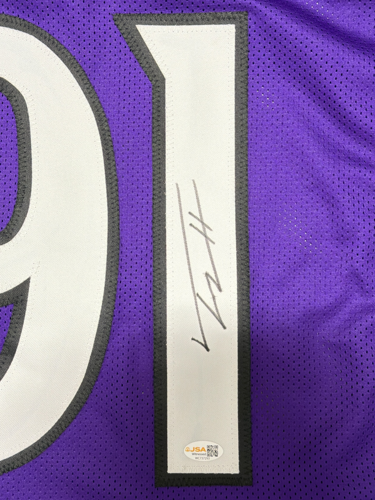 Trey Hendrickson Signed Baltimore Ravens Custom Jersey JSA Witness COA1