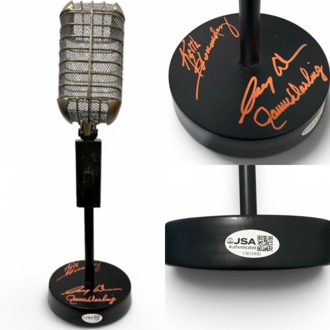 Gary Cohen Keith Hernandez Ron Darling Signed Microphone JSA COA New York Mets3