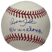Rafael Santana Signed ROMLB Baseball w/ 86 WS Champs Insc JSA Witness COA0