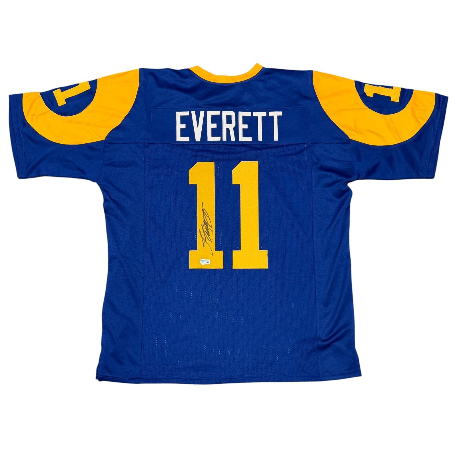Jim Everett Signed Los Angeles Rams Custom Jersey Beckett Witness BAS COA0
