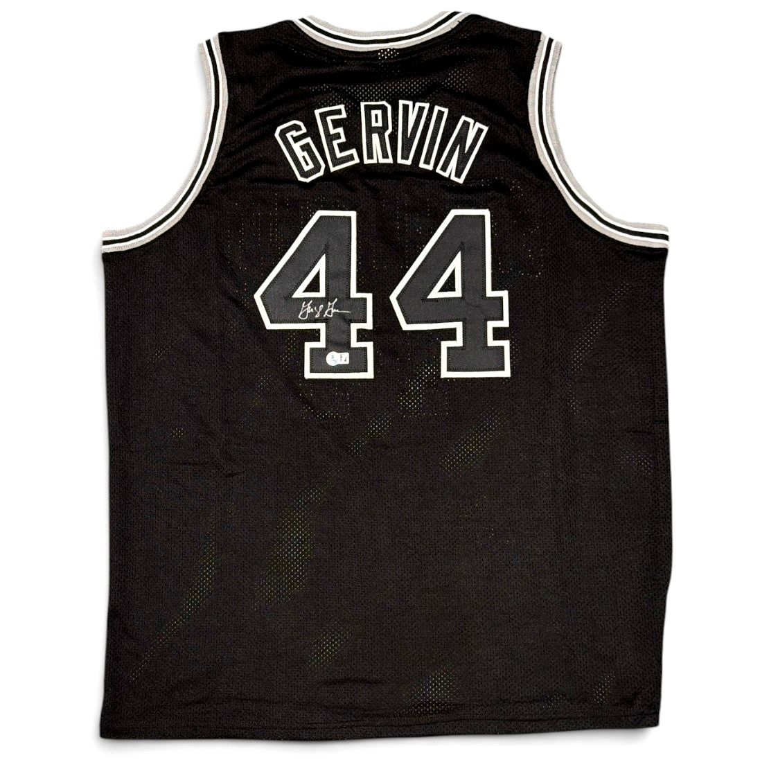 George Gervin Signed San Antonio Spurs Custom Jersey Beckett Witness BAS COA0