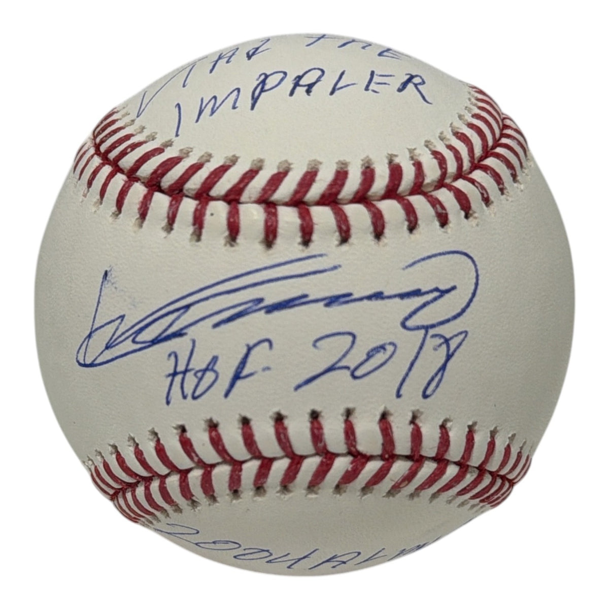 Vladimir Guerrero Sr Signed Autographed ROMLB Baseball w/ 3x Insc JSA COA Angles0