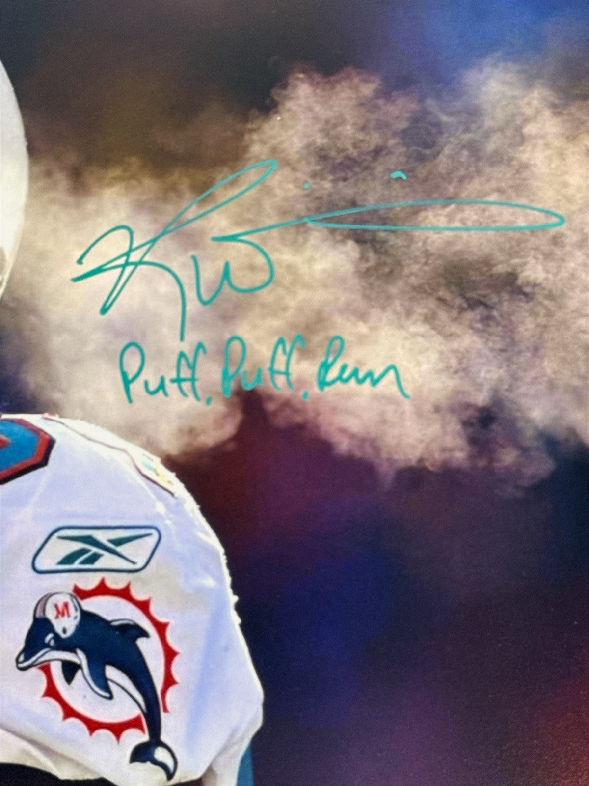 Ricky Williams Signed Dolphins 16x20 Photo w/ Puff Puff Run JSA Witness COA1