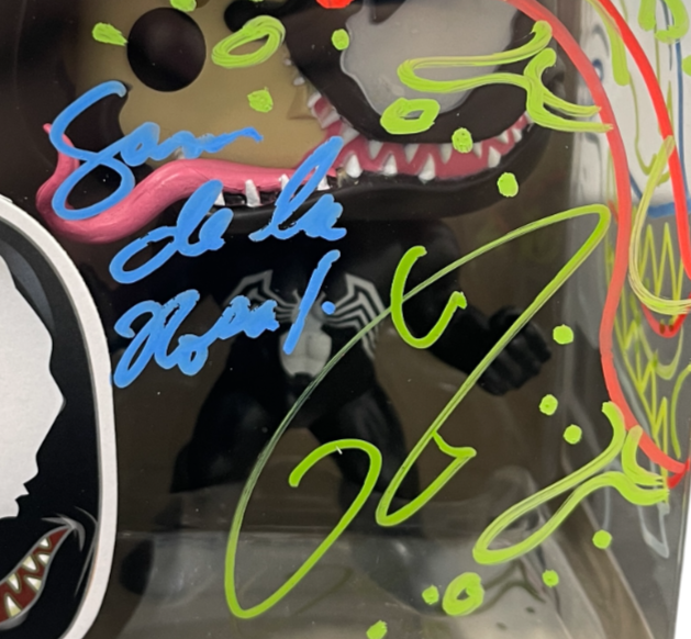Tom Hardy Signed Venom Funko Pop #363 w/ Sam De La Rosa Sketch BAS & JSA COA C1