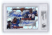 Bruce Smith & Lawrence Taylor 2024 Hits BOOM Silver /10 Dual Signed BGS BAS Auto0