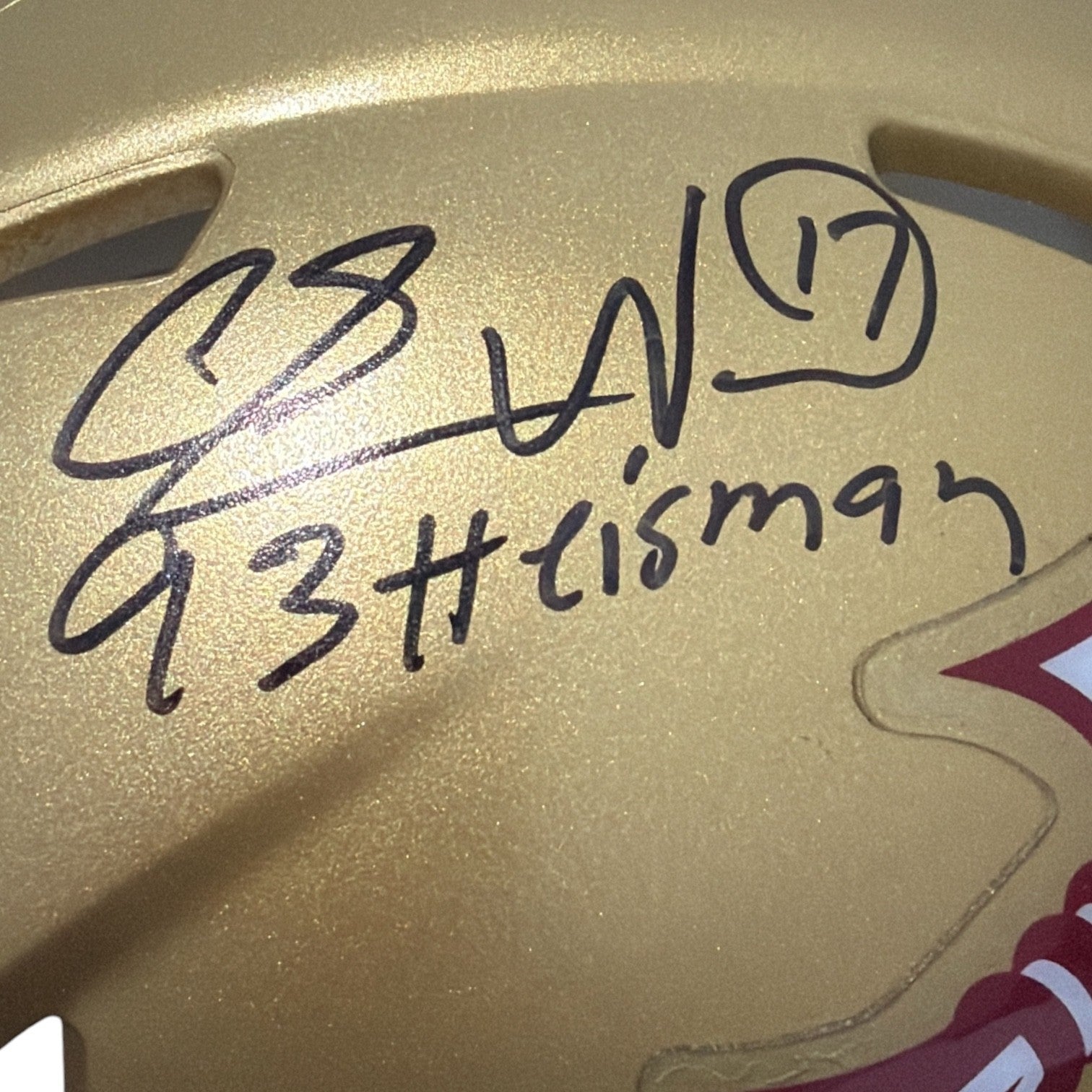 Charlie Ward Signed Florida State Gold Mini Helmet w/ 93 Heisman JSA Witness COA1