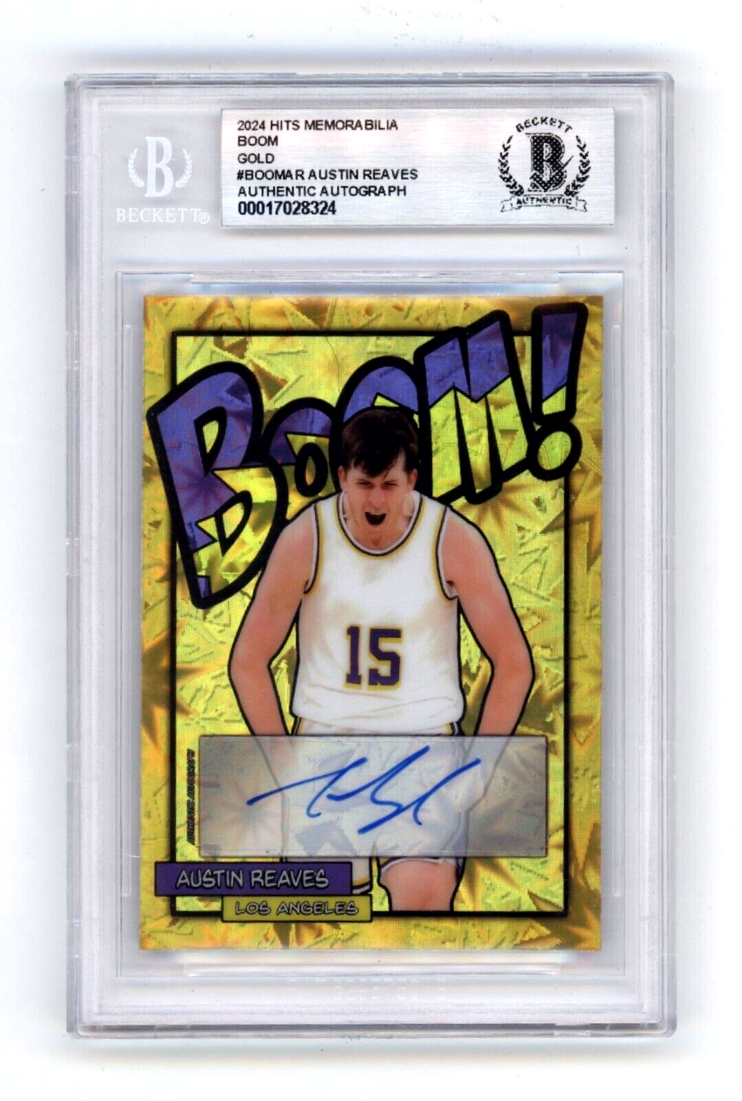 Austin Reaves 2024 Hits Memorabilia BOOM Gold #/10 Signed BGS BAS Auto Lakers0