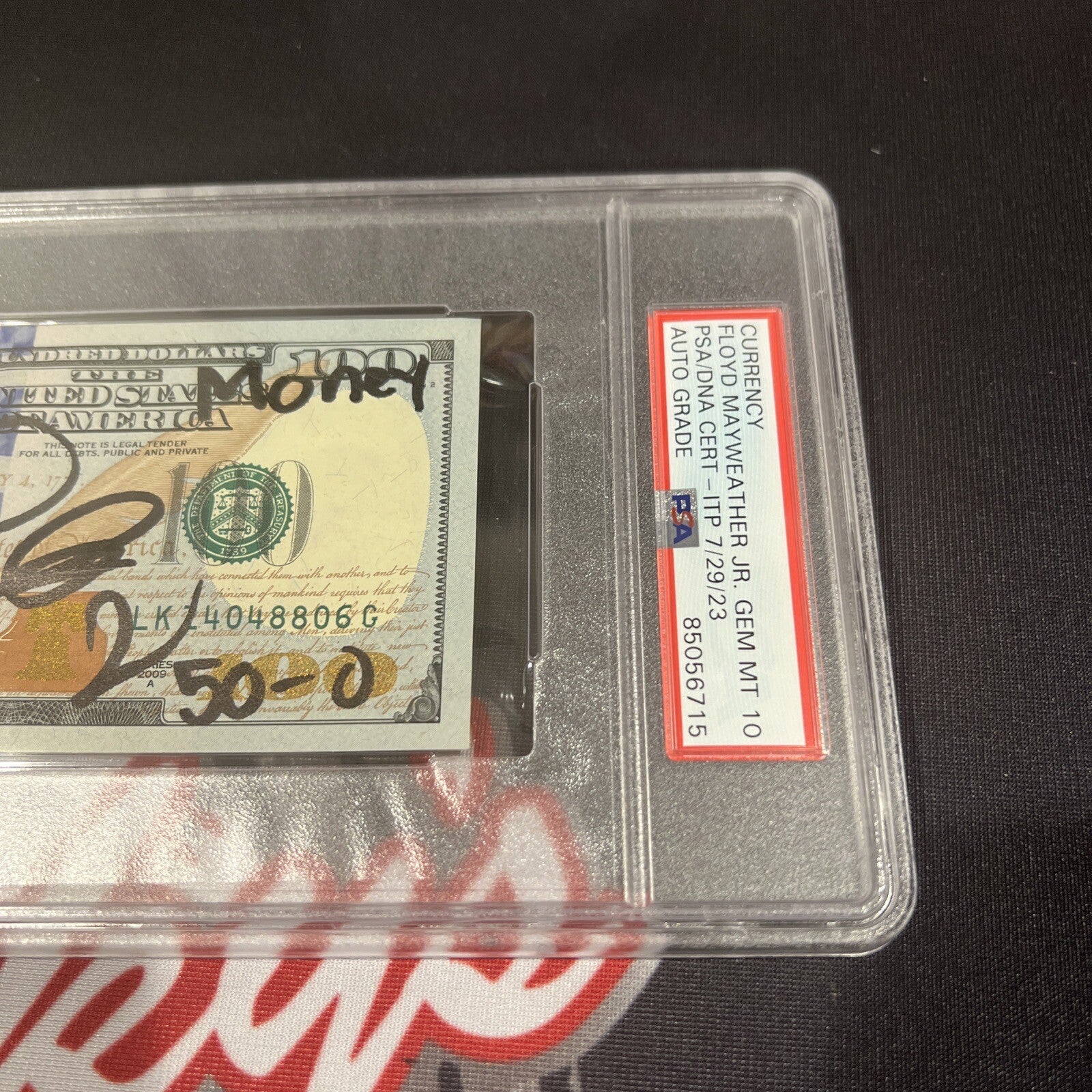 Floyd Mayweather Jr Signed $100 Bill US Currency x4 Inscriptions PSA 10 Auto I3