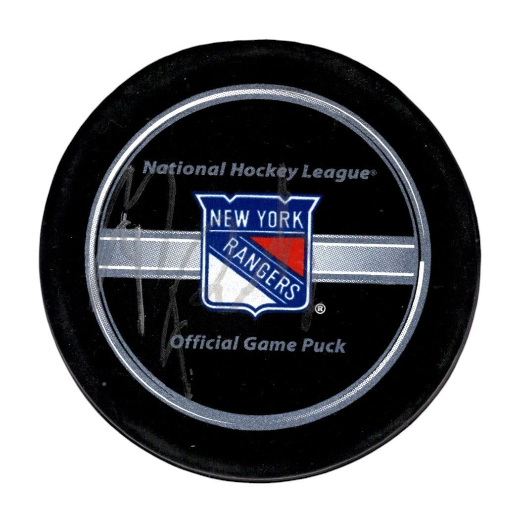 Brad Park Signed Autographed New York Rangers Official Game Puck LSCM COA0