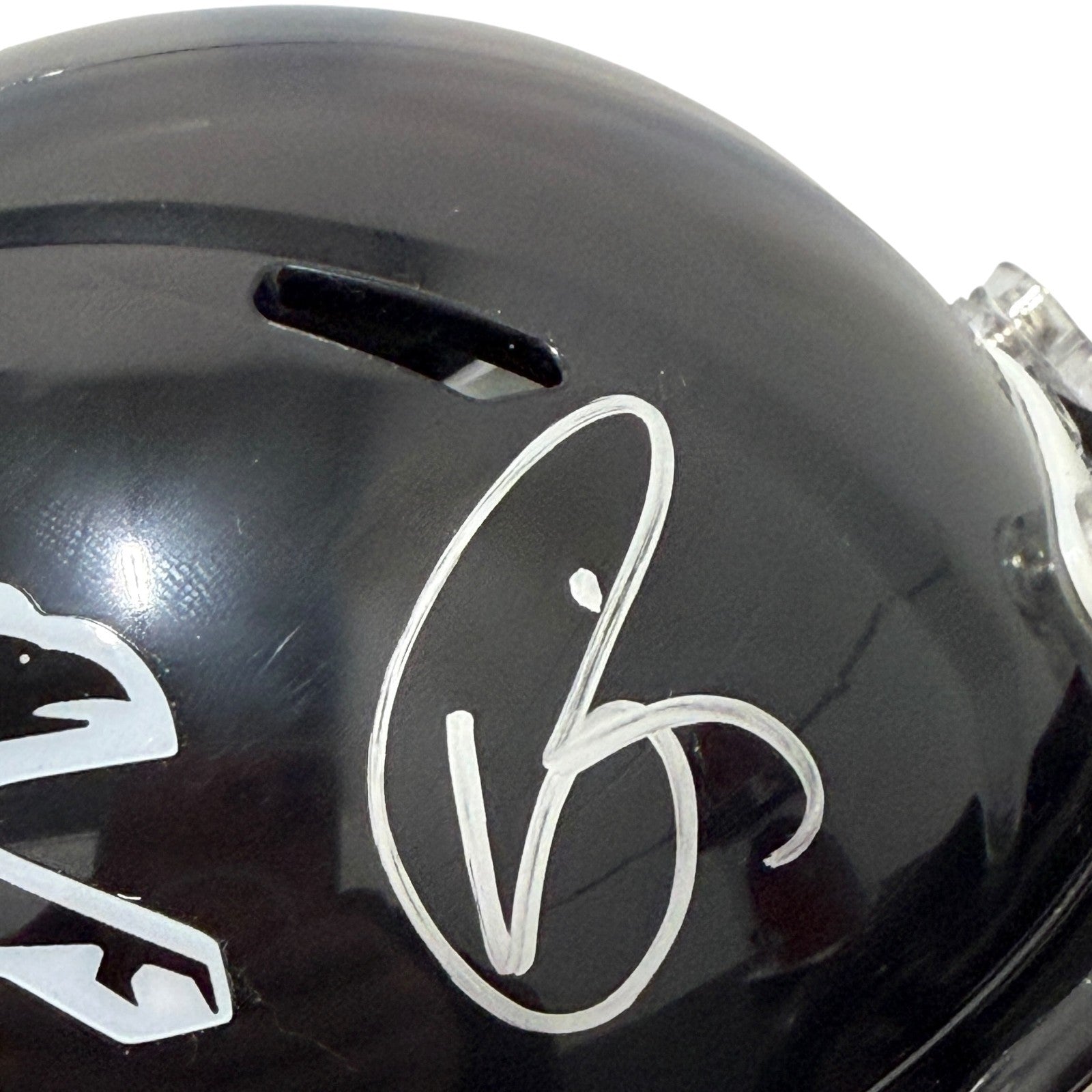 Andre Rison Signed Atlanta Falcons TB 90-02 Mini Helmet JSA Witness COA1