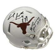 Earl Campbell & Ricky Williams Signed Texas Mini Helmet w/ HT Insc JSA Wit COA0